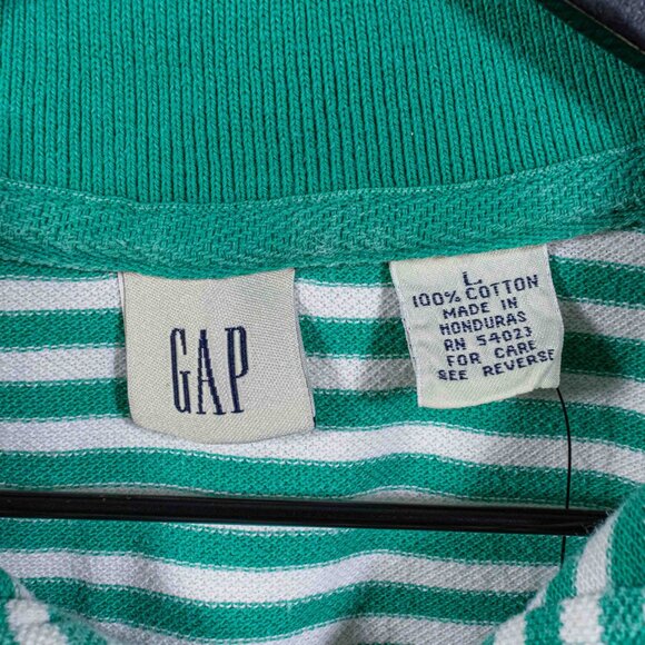 GAP Striped Surf Skate Polo Shirt Large VTG 90s Y2K Streetwear - Picture 5 of 5